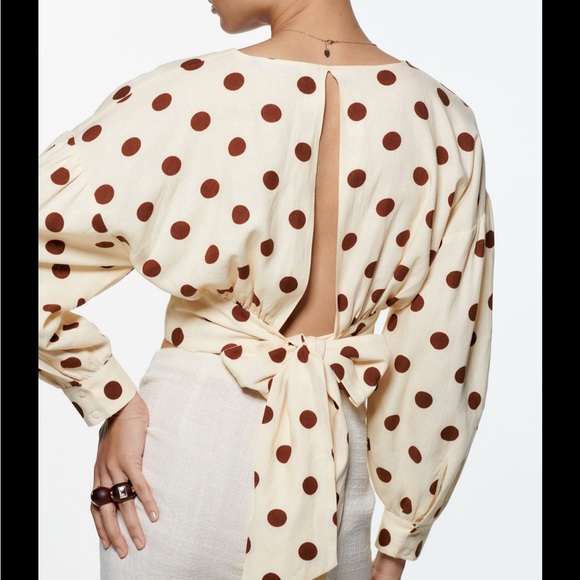 NWT Zara Polka dots Blouse - Picture 7 of 8